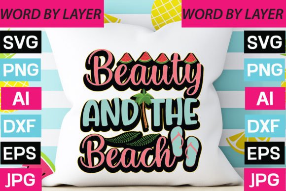 Beach Sticker Design for Graphics and Crafts