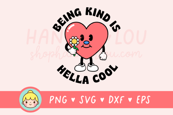 Being Kind is Hella Cool Retro Cartoon