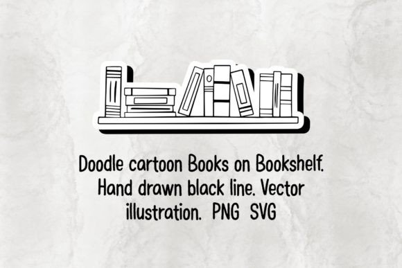 Bookshelf PNG SVG for Graphics and Crafts