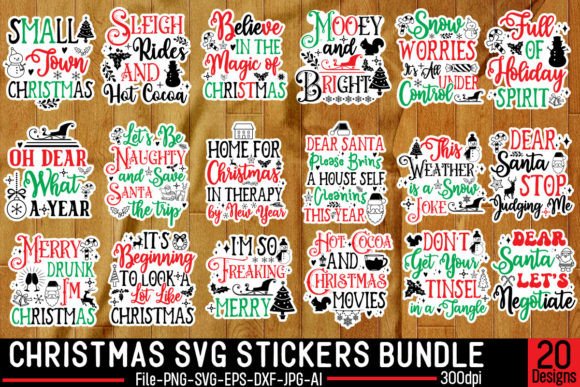 Christmas SVG Bundle, Stickers Bundle