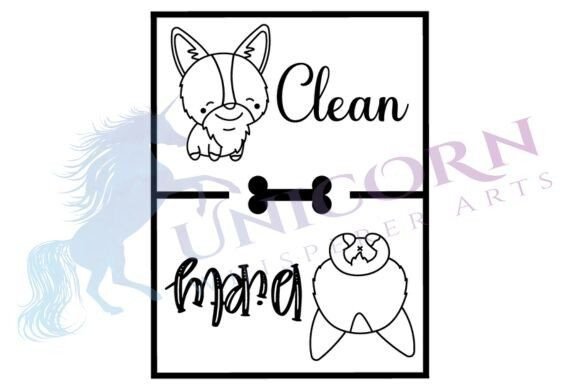 Clean and Dirty Cute Corgi Dishwasher Graphics