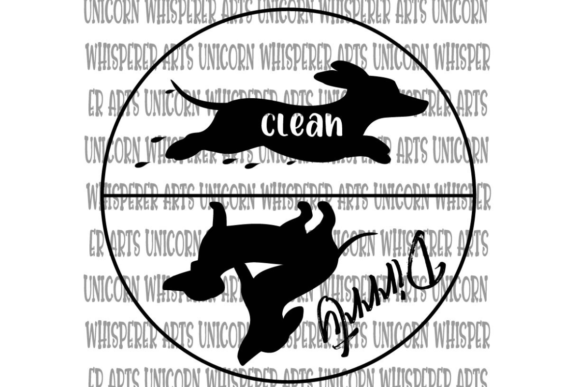 Clean and Dirty Dachshund Dog Dishwasher Graphics