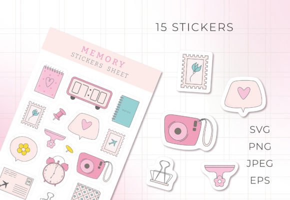 Graphics & Crafts: Stickers Sheet MEMORY Svg