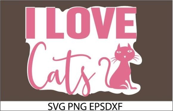 I LOVE CATS STICKER DESIGNA