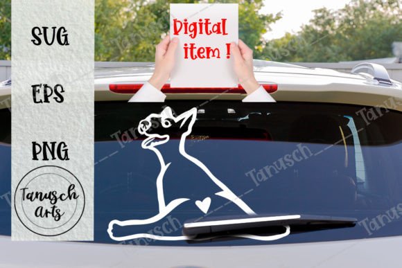 Jack Chi Car Window SVG Wagging Tail