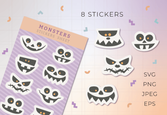 Stickers Sheet MONSTERS: Graphics and Crafts for Creative Publishing