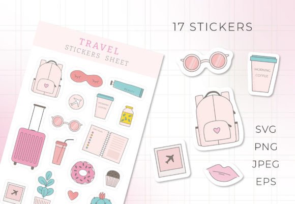 Stickers Sheet TRAVEL Svg