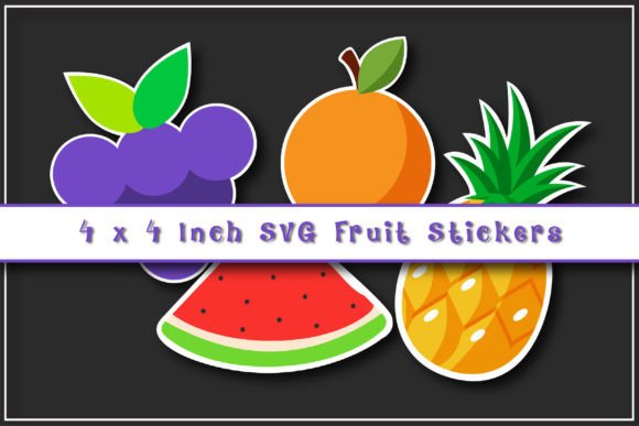 SVG Fruit Stickers Set for Graphics and Crafts