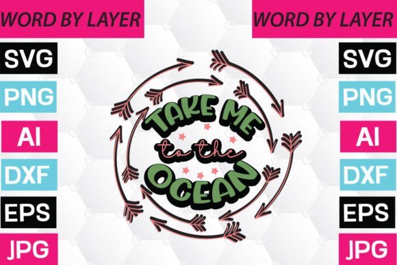 Take Me to the Ocean Sticker Design: Graphics and Crafts