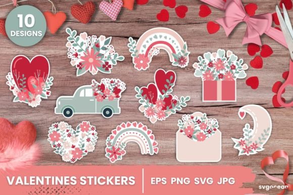Valentine's Day Stickers Printable: Graphics & Crafts for Local Business