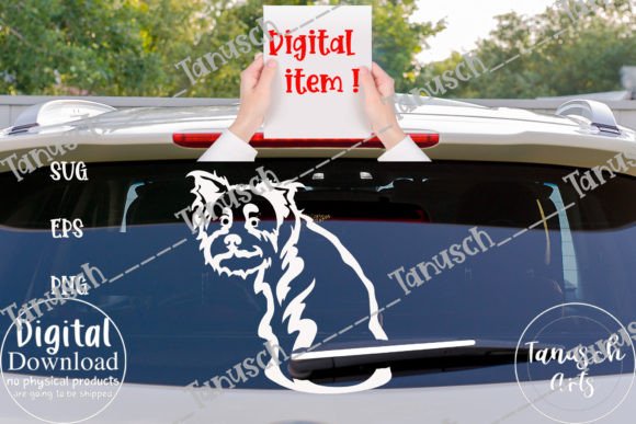 Yorky Wagging Tail Car Window SVG: Graphics for Crafts